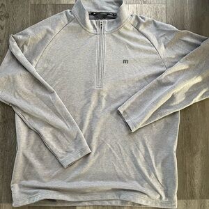 Travis Mathew Light Gray Men's Quarter-Zip Pullover